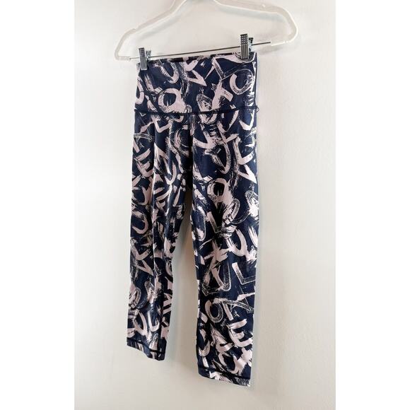 Lululemon Wunder Under Crop Luxtreme 21" Graffiti Pop Antoinette True Navy 6 - Picture 8 of 11